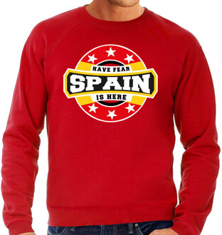 Bellatio Decorations Have fear Spain is here sweater voor Spanje supporters rood voor heren 2XL