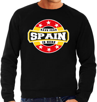 Bellatio Decorations Have fear Spain is here sweater voor Spanje supporters zwart voor heren 2XL