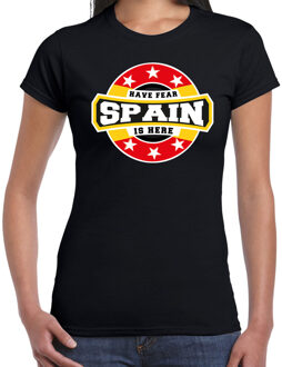 Bellatio Decorations Have fear Spain is here t-shirt t / Spanje supporters t-shirt zwart voor dames 2XL