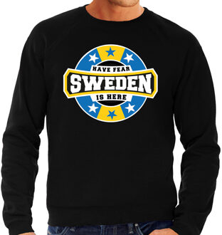 Bellatio Decorations Have fear Sweden is here / Zweden supporter sweater zwart voor heren 2XL