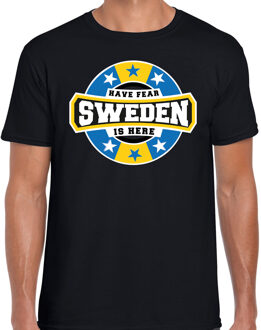 Bellatio Decorations Have fear Sweden is here / Zweden supporter t-shirt zwart voor heren 2XL