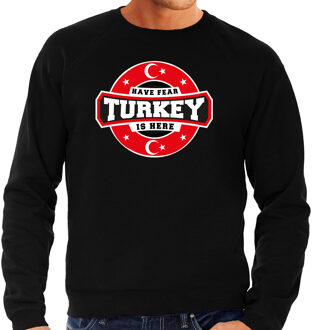 Bellatio Decorations Have fear Turkey is here / Turkije supporter sweater zwart voor heren 2XL