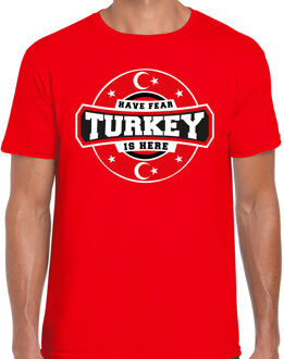 Bellatio Decorations Have fear Turkey is here / Turkije supporter t-shirt rood voor heren 2XL