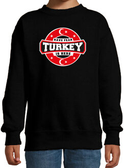 Bellatio Decorations Have fear Turkey is here / Turkije supporters sweater zwart voor kids 7-8 jaar (122/128)