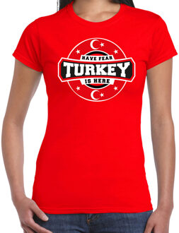 Bellatio Decorations Have fear Turkey is here / Turkije supporters t-shirt rood voor dames