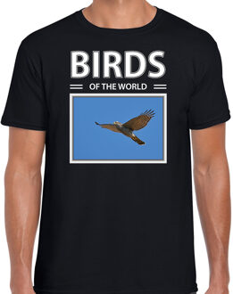 Bellatio Decorations Havik roofvogels t-shirt met dieren foto birds of the world zwart voor heren