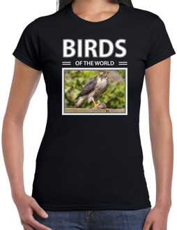 Bellatio Decorations Haviks t-shirt met dieren foto birds of the world zwart voor dames
