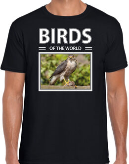 Bellatio Decorations Haviks t-shirt met dieren foto birds of the world zwart voor heren