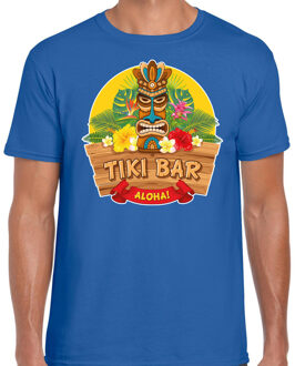 Bellatio Decorations Hawaii feest t-shirt / shirt tiki bar Aloha blauw voor heren