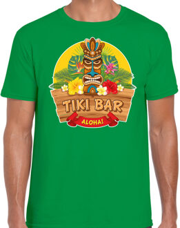 Bellatio Decorations Hawaii feest t-shirt / shirt tiki bar Aloha voor heren - groen - Hawaiiaanse party outfit / kleding/ verkleedkleding/ carnaval shirt 2XL