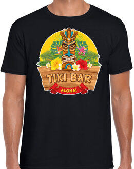 Bellatio Decorations Hawaii feest t-shirt / shirt tiki bar Aloha voor heren - zwart - Hawaiiaanse party outfit / kleding/ verkleedkleding/ carnaval shirt 2XL