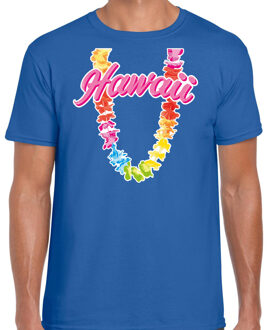 Bellatio Decorations Hawaii slinger t-shirt blauw voor heren 2XL - Feestshirts