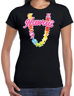 Bellatio Decorations Hawaii slinger t-shirt zwart voor dames 2XL - Feestshirts