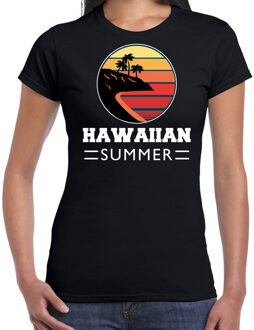 Bellatio Decorations Hawaiian zomer t-shirt / shirt Hawaiian summer zwart voor dames
