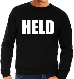 Bellatio Decorations Held tekst sweater / trui zwart voor heren 2XL