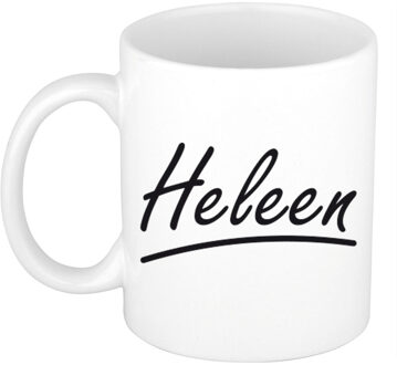 Bellatio Decorations Heleen Naam koffiemok - beker - met sierlijke letters - wit - 300 ml - Cadeau - Dames