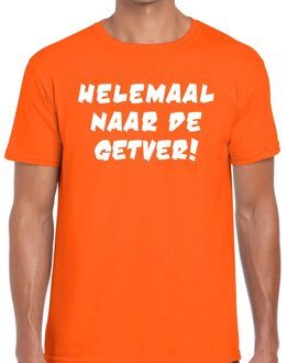 Bellatio Decorations Helemaal naar de Getver tekst t-shirt oranje heren