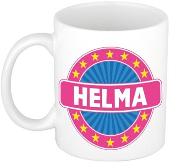 Bellatio Decorations Helma voornaam koffiemok - beker - wit/roze - 300 ml - Cadeau - Dames - Collega - Moederdag Multi