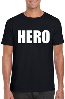 Bellatio Decorations Hero tekst t-shirt zwart heren 2XL