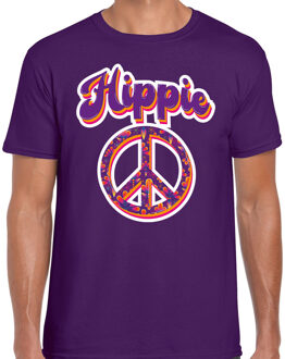 Bellatio Decorations Hippie t-shirt paars voor heren
