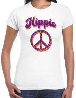 Bellatio Decorations Hippie t-shirt wit voor dames