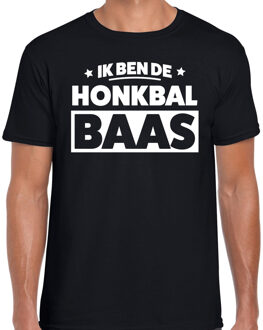 Bellatio Decorations Hobby t-shirt honkbal baas zwart voor heren - honkbal liefhebber shirt
