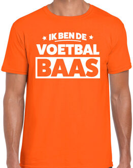 Bellatio Decorations Hobby t-shirt voetbal baas oranje voor heren - voetbal liefhebber / EK/WK voetbal 2XL - Feestshirts