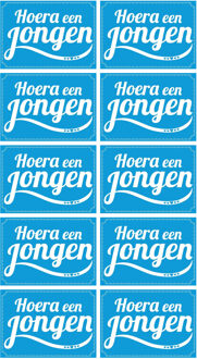 Bellatio Decorations Hoera een jongen ansichtkaart - 10x - wenskaart - geboren - kraamcadeau - A5 formaat - extra groot