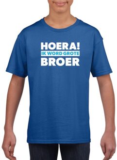 Bellatio Decorations Hoera ik word grote broer shirt blauw jongens M (134-140) - Feestshirts