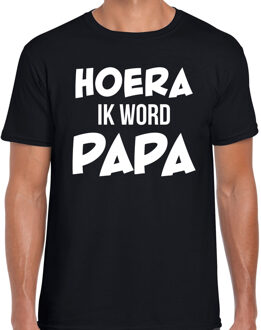 Bellatio Decorations Hoera ik word papa - t-shirt zwart voor heren - papa kado shirt / aanstaande vader cadeau/ papa in verwachting 2XL