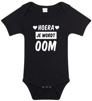 Bellatio Decorations Hoera je wordt oom cadeau baby rompertje zwart meisjes/jongens