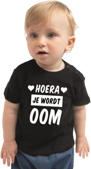 Bellatio Decorations Hoera je wordt oom cadeau t-shirt zwart baby jongen/meisje 62 (1-3 maanden)