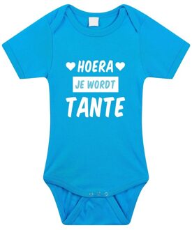 Bellatio Decorations Hoera je wordt tante cadeau baby rompertje blauw voor jongens
