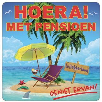 Bellatio Decorations Hoera met pensioen bierviltjes - onderzetters - 30x stuks - Feestartikelen - versiering - afscheid