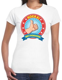 Bellatio Decorations Hoera met pensioen t-shirt wit dames XL