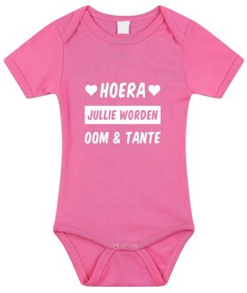 Bellatio Decorations Hoera oom en tante cadeau baby rompertje roze meisjes