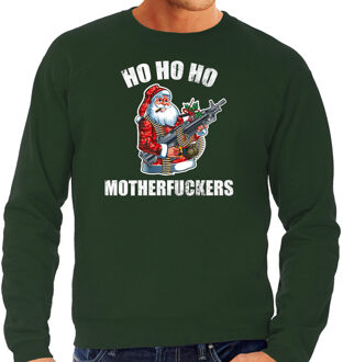 Bellatio Decorations Hohoho motherfuckers foute Kerstsweater / Kersttrui groen voor heren 2XL