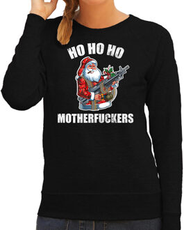 Bellatio Decorations Hohoho motherfuckers foute Kerstsweater / Kersttrui zwart voor dames 2XL