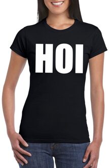 Bellatio Decorations Hoi tekst t-shirt zwart dames