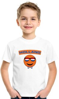 Bellatio Decorations Holland coole Smile Emoticon t-shirt wit kinderen