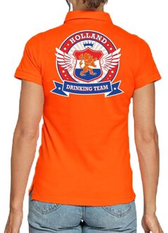 Bellatio Decorations Holland Drinking Team poloshirt dames -  dames polo -  Koningsdag/supporters kleding 2XL