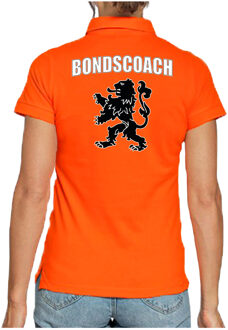 Bellatio Decorations Holland fan polo t-shirt bondscoach oranje met leeuw voor dames 2XL - Feestshirts