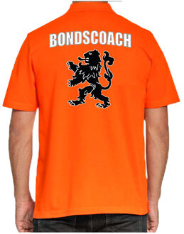 Bellatio Decorations Holland fan polo t-shirt bondscoach oranje met leeuw voor heren 2XL - Feestshirts