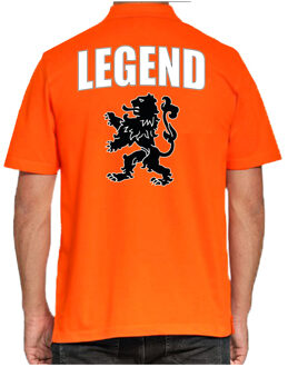 Bellatio Decorations Holland fan polo t-shirt legend oranje met leeuw voor heren 2XL - Feestshirts