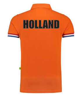 Bellatio Decorations Holland fan polo t-shirt oranje luxe kwaliteit - 200 grams katoen - heren L - Feestshirts
