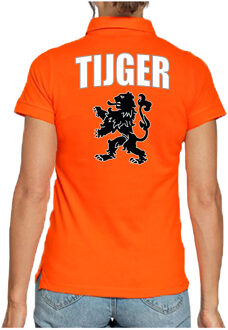 Bellatio Decorations Holland fan polo t-shirt tijger oranje met leeuw voor dames 2XL - Feestshirts