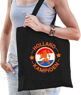 Bellatio Decorations Holland kampioen leeuw oranje supporter tas zwart voor dames en heren - EK/ WK voetbal / Koningsdag - Feest Boodschappen