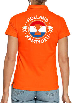 Bellatio Decorations Holland kampioen met beker oranje poloshirt Holland / Nederland supporter EK/ WK voor dames