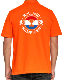 Bellatio Decorations Holland kampioen met beker oranje poloshirt Holland / Nederland supporter EK/ WK voor heren