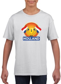 Bellatio Decorations Holland kampioen shirt wit kinderen L (146-152) - Feestshirts